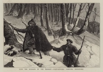 Mit den Russen auf dem Balkan, Stabsoffiziere tragen Depeschen